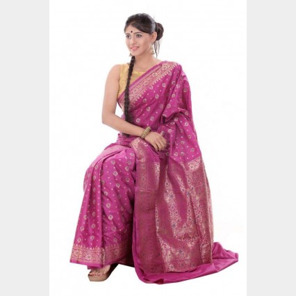 Lucrative Silk Katan Sharee from Tangail with blouse piece